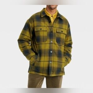 - Men’s Houston White- green/ yellow plaid jacket Size S winter shirt